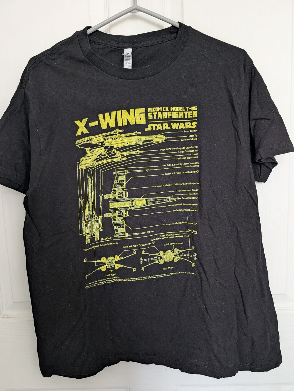Star Wars Black X-Wing Schematic Graphic Tee
